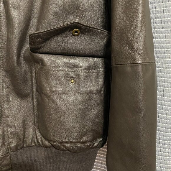 Mens Airborne Leathers A2 Air Force Bomber Jacket Sz XL Dark Brown Vintage 90’s - Picture 5 of 15